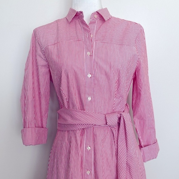 NWT J. Crew red & white striped button up dress - Picture 2 of 12